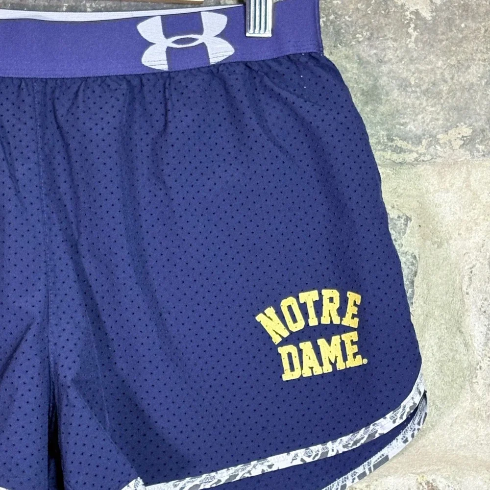 Under Armour Notre Dame Fighting Irish Navy Blue Mesh Athletic Shorts Women's‎ M